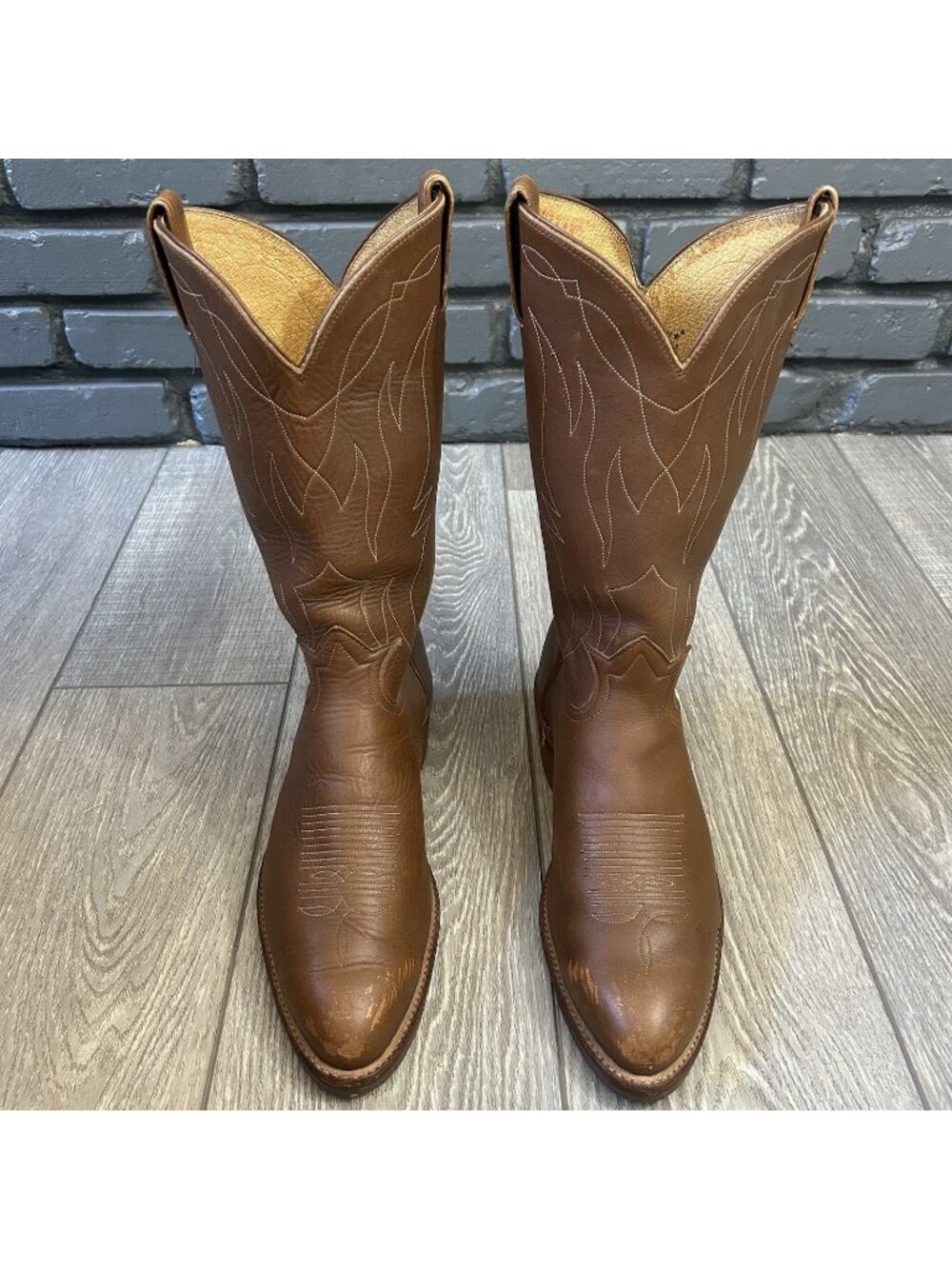 Tony Lama Vintage Gold Label Oil Resistant Western Cowboy Boots Mens 11 E
